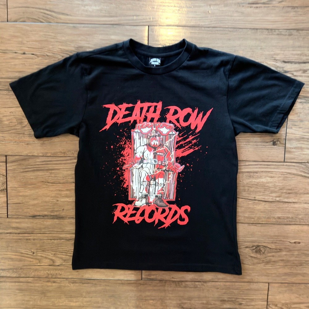 Death Row Records Electric Chair Graphic T Shirt Black Small